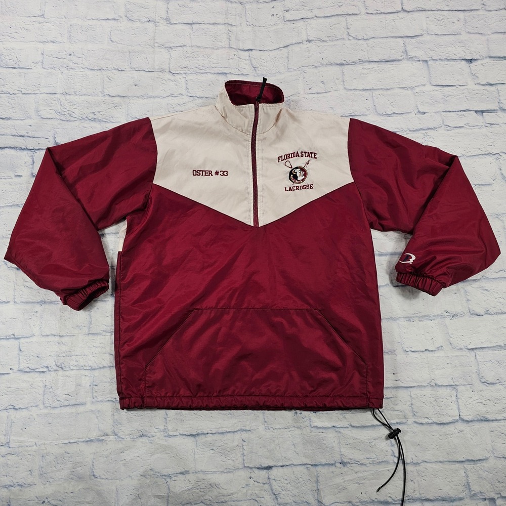 Florida State Lacrosse Boathouse Pullover MENS L FSU #33 1/4 Zip VTG Team Issued